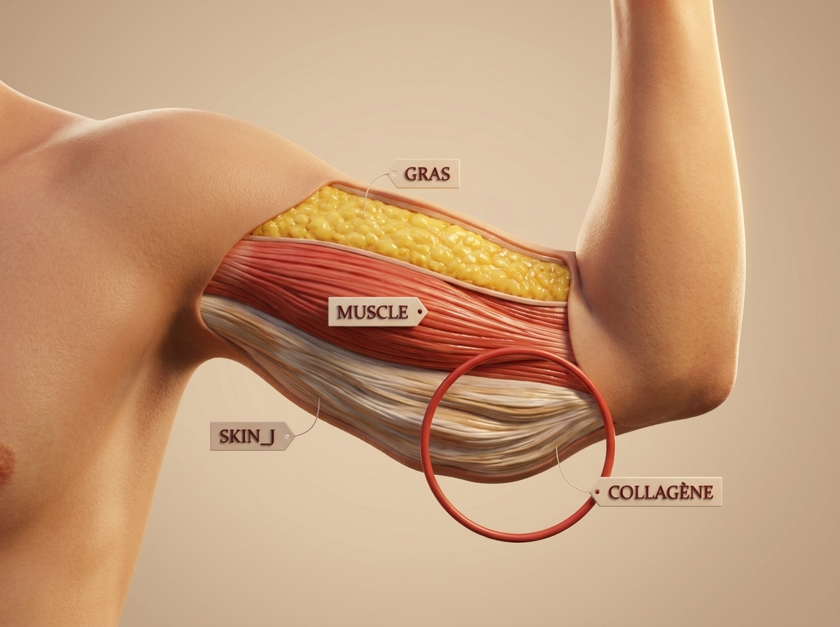 La peau et le muscle sont deux étages différents. Le sport ne travaille que le second.